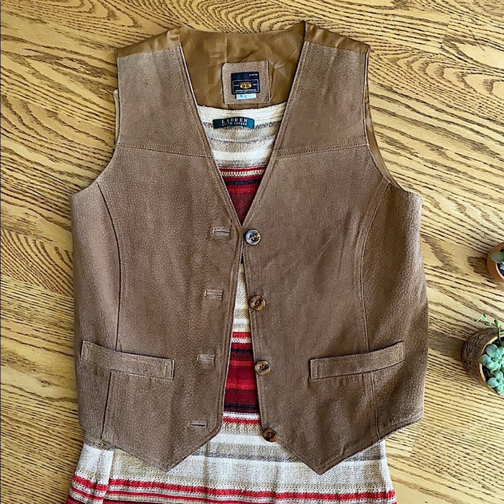 Vintage boho/western leather vest - Picture 2 of 5